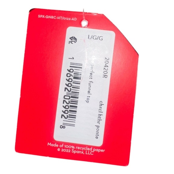 {NWT SPANX The Perfect Funnel Top Crewneck Ponte in Charcoal Heather Gray Large} - Picture 7 of 11